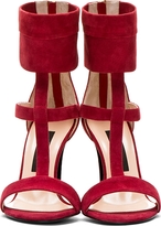 Thumbnail for your product : Jerome Dreyfuss Burgundy Suede Goatskin Beatrice Heels