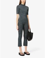 Thumbnail for your product : Theory Speckled high-neck stretch-woven top