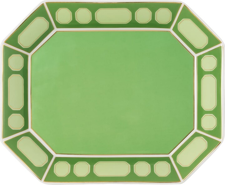 Swarovski Signum tray Porcelain Large Green