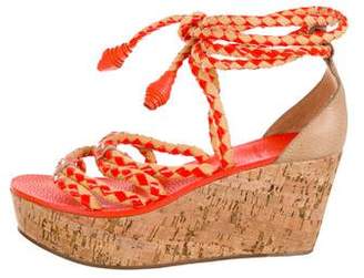Tory Burch Lace-Up Wedge Sandals
