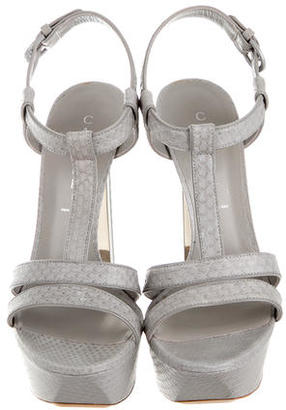 Casadei Grey Platform Sandals
