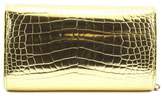 Thumbnail for your product : Giuseppe Zanotti Mirrored Gold Crocodile-embossed Calfskin Leather Clutch