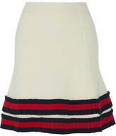Thumbnail for your product : Gucci Pleated Ribbed Wool Mini Skirt - Ivory