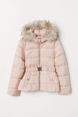 H&M Padded Jacket with Belt - Pink