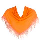 Thumbnail for your product : Hat To Socks Stylish Chocolate Triangle Bobbin Lace Fringed Ladies Womens Scarf Shawl Wrap