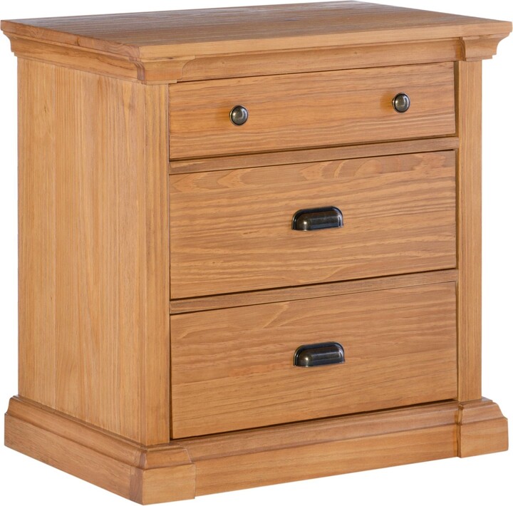 Contemporary Home Living 26.75" Honey Brown 3 Drawer Nightstand with