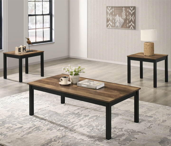Furniture of America Versi Modern 3-Piece Coffee Table Set, Brown