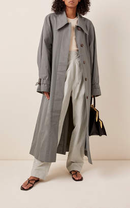 Low Classic Belted Cotton-Twill Trench Coat