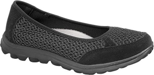 NWOB Soft Comfort Size 8.5M Black Slip On Shoes Memory Foam Insole 2.5" WedgeHee 