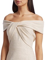 Thumbnail for your product : Teri Jon by Rickie Freeman Off-The-Shoulder Metallic Gown
