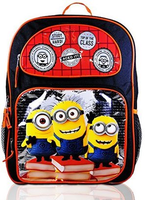 Disney Boy's Backpack with Lunchbox Set and Value Packs (Minions 16" -At the Top of the Class Boys) by