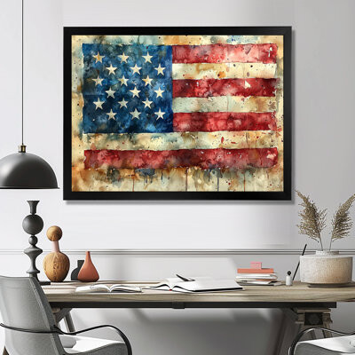 Montelongo Vintage Usa Flag Memories V - Flag USA Wall Art for Living Room