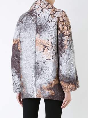 Alberta Ferretti stained metallic effect coat