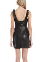 Thumbnail for your product : L'Agence Ruffle Neck Leather Dress
