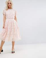 Thumbnail for your product : ASOS Petite Lace Crop Top Midi Prom Dress