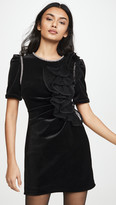 Thumbnail for your product : Self-Portrait Velvet Ruffle Mini Dress