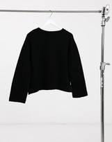Thumbnail for your product : Weekday Donnie organic cotton side split sweatshirt in black