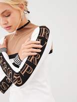 Thumbnail for your product : River Island Block Print Long Sleeve Fitted Knit Top-camel