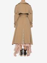 Thumbnail for your product : Alexander McQueen Trench Coat with Floral jacquard Patchwork