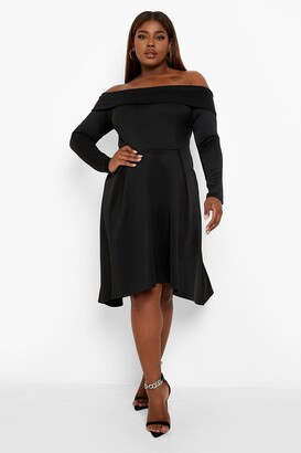 boohoo Plus Double Layer Long Sleeve Midi Dress - ShopStyle