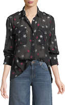 Thumbnail for your product : Rag & Bone Pearson Button-Down Star-Print Sheer Silk Shirt