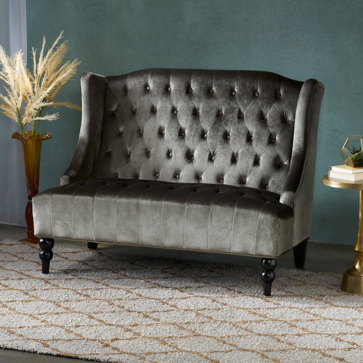 Christopher Knight Home Leora Modern Glam Tufted Velvet Wingback