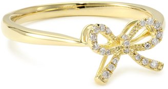 KC Designs Trinkets" 14k Gold and Diamond Baby Bow Ring, Size 7