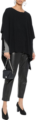 Line Draped Ribbed Wool And Cashmere-blend Poncho