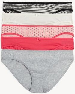 M&S Collection 5pk Cotton Lycra™ Low Rise Bikini Knickers - ShopStyle  Panties
