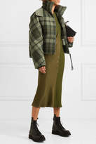 Thumbnail for your product : J.W.Anderson Hooded Checked Wool Down Jacket - Army green