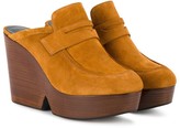Thumbnail for your product : Clergerie Tan Suede Damor 110 wedge mules