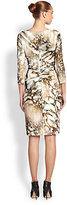 Thumbnail for your product : Kay Unger Ruched Abstract-Print Dress