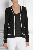 Thumbnail for your product : Michael Kors Contrast-trimmed merino wool and cotton-blend cardigan
