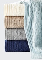 Thumbnail for your product : Sofia Cashmere Seed-Stitch Cable Throw