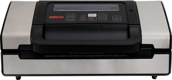 Nesco Vacuum Sealer, Heavy-Duty with Double Heat Seal, Dual Pump, Accessory Port for Jars, Includes 11" & 8" Rolls, Ideal for Meat Storage & Sous Vide, VS-12
