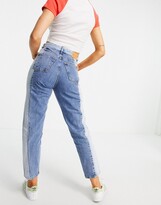 Thumbnail for your product : Monki Taiki organic cotton straight leg jeans in colour block co-ord