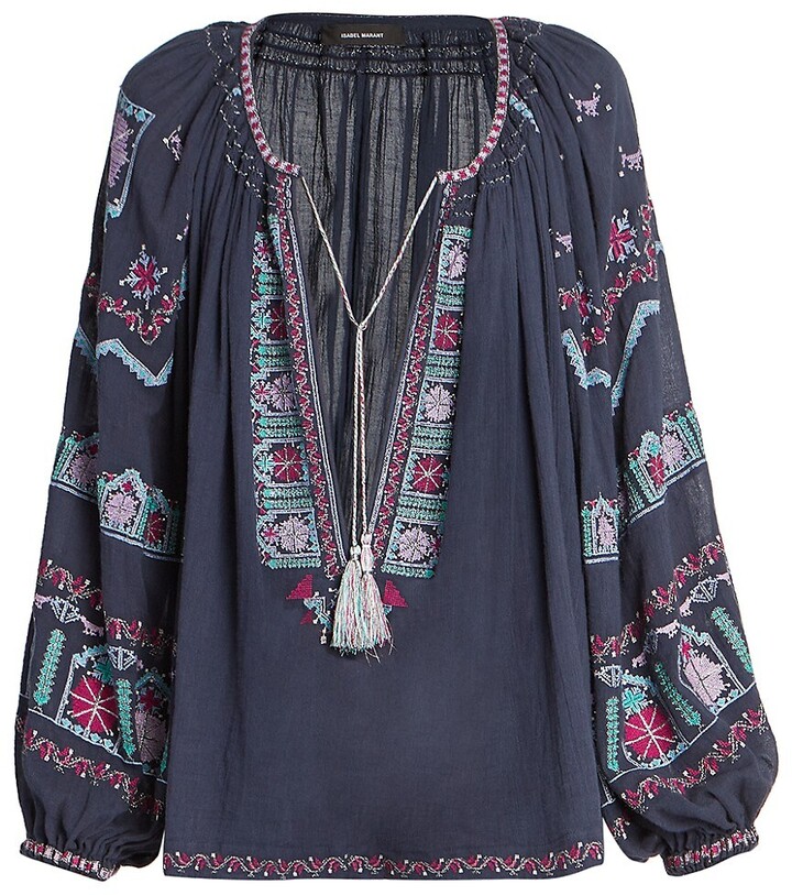 Embroidered Top By Isabel Marant | Shop the world's largest 