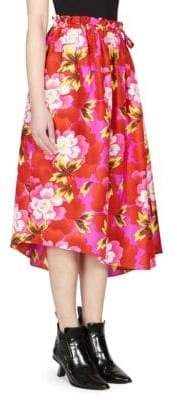 Kenzo Floral-Print Midi Skirt