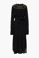 Thumbnail for your product : Stella McCartney Embroidered Faux Suede-paneled Crepe Dress