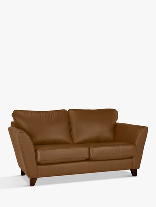 John Lewis & Partners Oslo Leather Small 2 Seater Sofa, Dark Leg