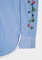 Thumbnail for your product : Paul Smith Women's Slim-Fit Blue And White Stripe Shirt With Embroidered Floral Sleeve Detail