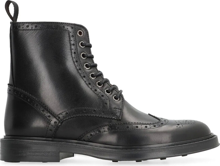 Bruno Magli Brogue-Detail Lace-Up Boots