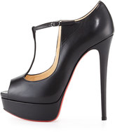Thumbnail for your product : Christian Louboutin Altapoppins T-Strap Platform Red Sole Pump, Black