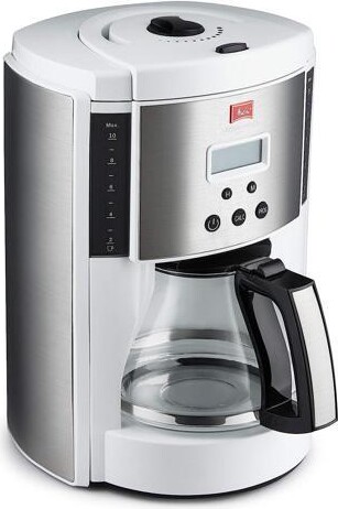 Melitta Aroma Enhance Drip Coffee Maker, With Glass Carafe, 10 Cups Capacity, White