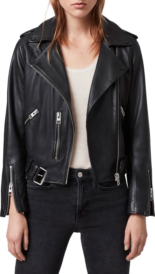 AllSaints Balfern Leather Biker Jacket - ShopStyle
