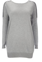 Thumbnail for your product : Wallis Grey Stud Sleeve Lurex Tunic