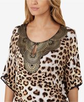 Thumbnail for your product : Ellen Tracy Gold-Foil-Neckline Printed Pajama Set