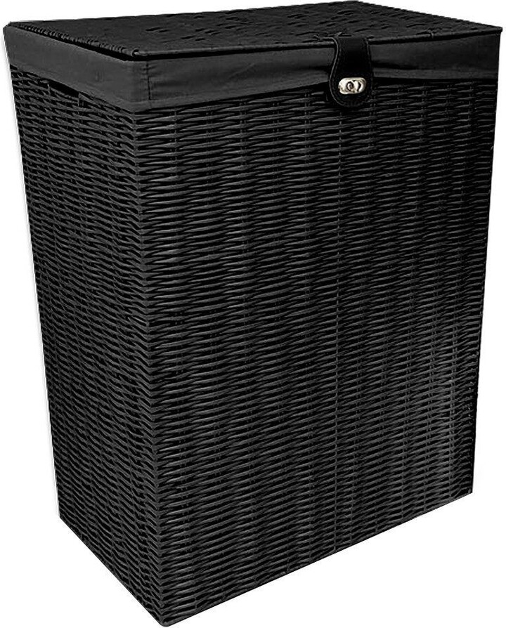 Arpan Resin Laundry Clothes Basket with Lid, Lock and Lining Storage