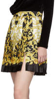 Thumbnail for your product : Versace Black and Gold Pleated Barocco SS92 Miniskirt