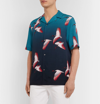Paul Smith Camp-Collar Printed Tencel and Linen-Blend Shirt - Men - Blue